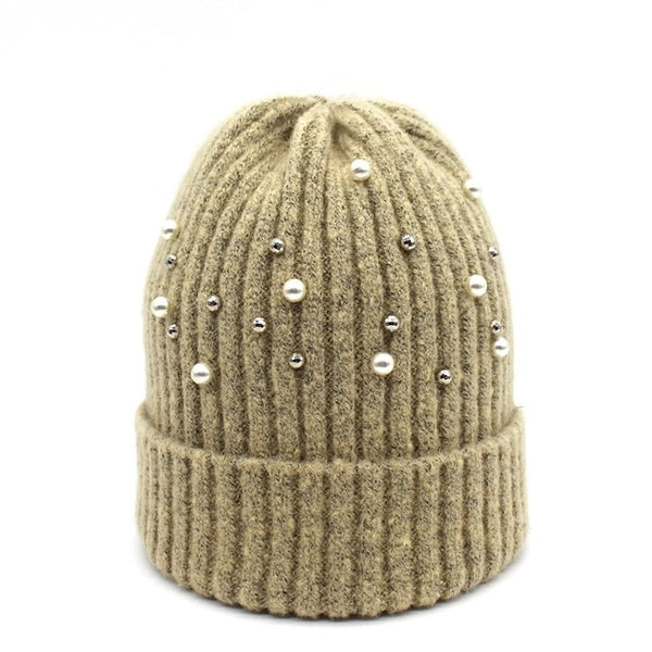 Pearl decorated Beanie - 16 colours available