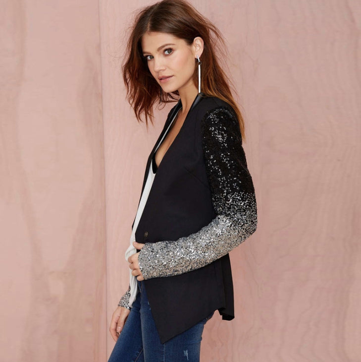 Shannon - Slim fit jacket with sequin decoration