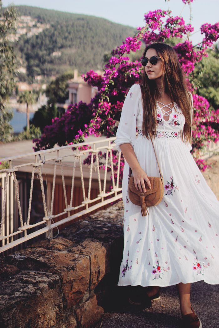 Anne - White boho cotton dress