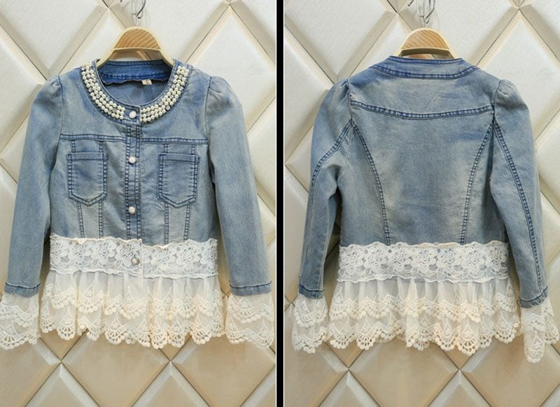 Lilian - Denim light jacket with lace