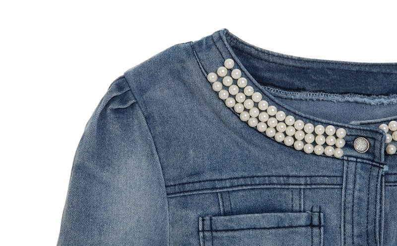 Lilian - Denim light jacket with lace