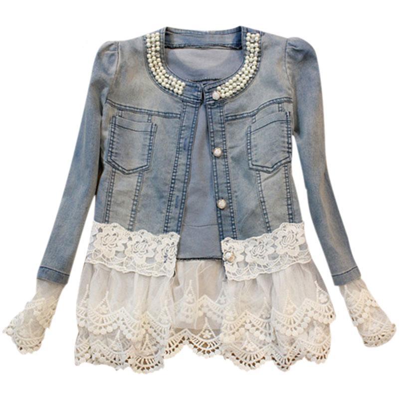 Lilian - Denim light jacket with lace