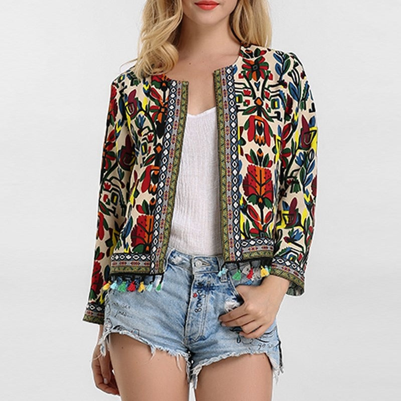 Nadia - Floral ethnic light jacket