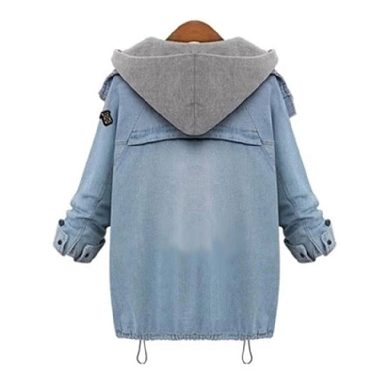 Ursula - Hooded Denim and Cotton Jacket