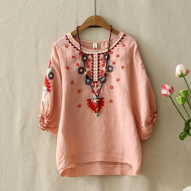 Joan - Ethnic embroidered blouse