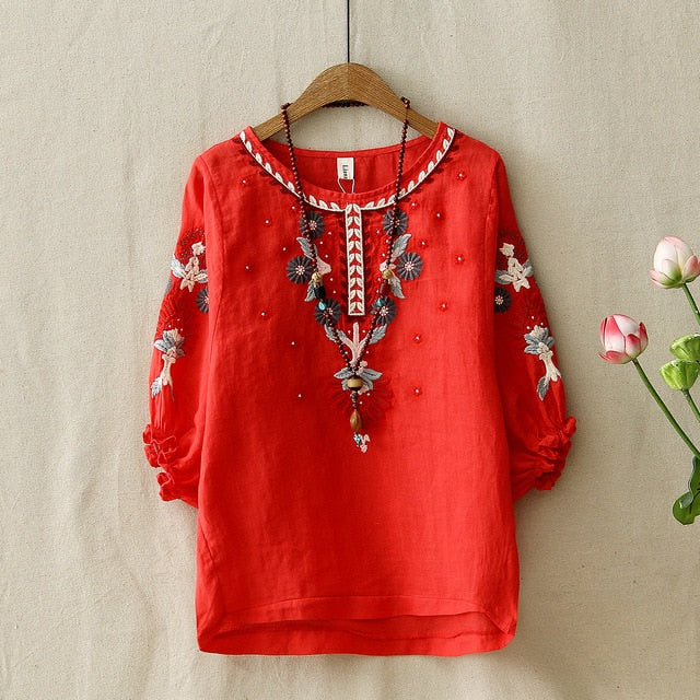 Joan - Ethnic embroidered blouse