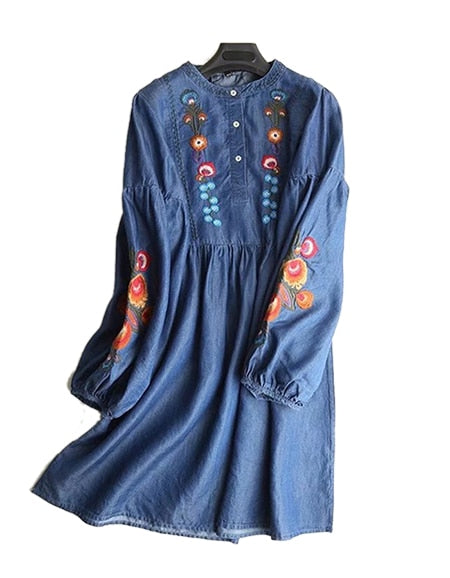denim poncho dress DON'T TALK LOUD MAXI DENIM PONCHO