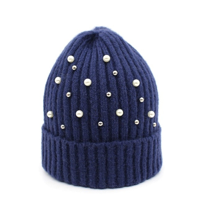 Pearl decorated Beanie - 16 colours available