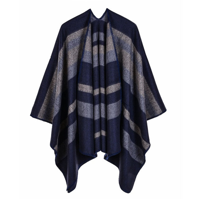 Stella - Poncho with wide stripes