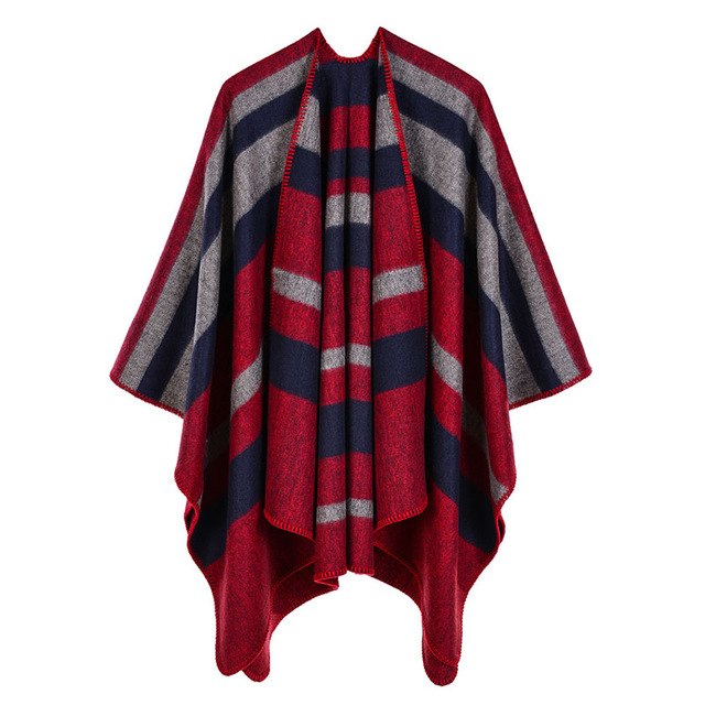 Stella - Poncho with wide stripes