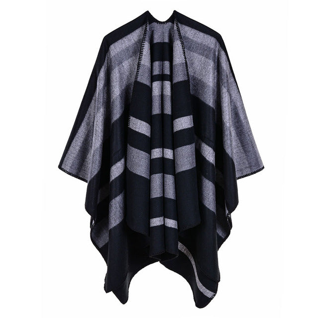 Stella - Poncho with wide stripes