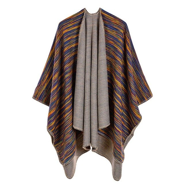 Stacy - Colourful poncho in 8 styles