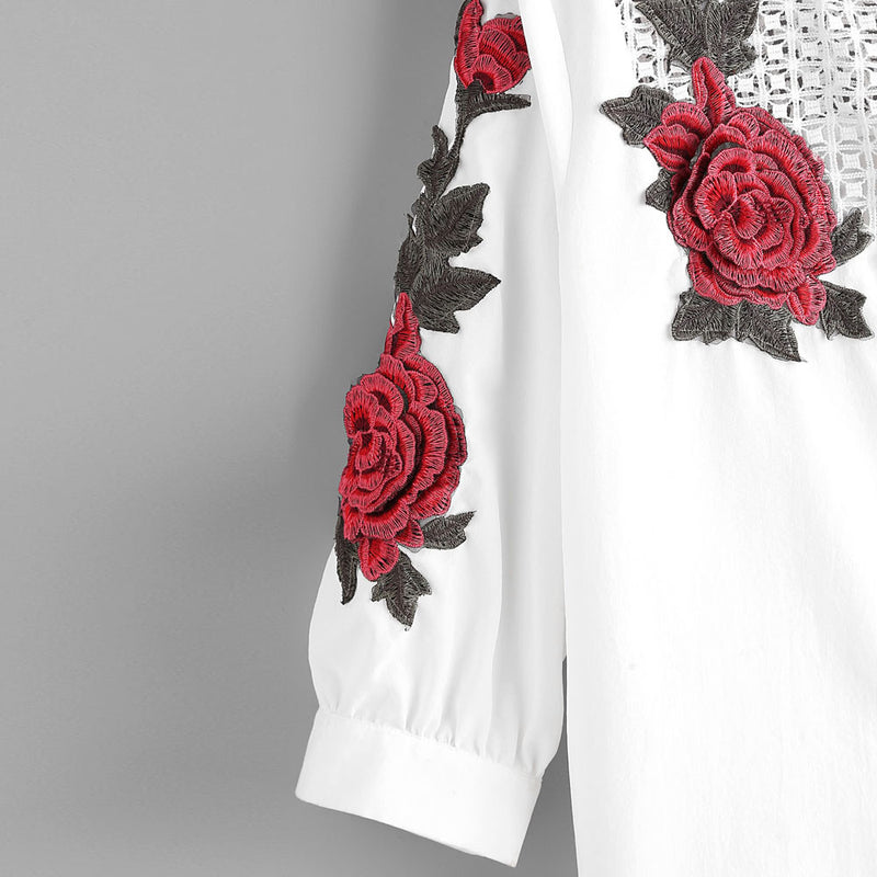 Rose - Casual Embroidered Blouse