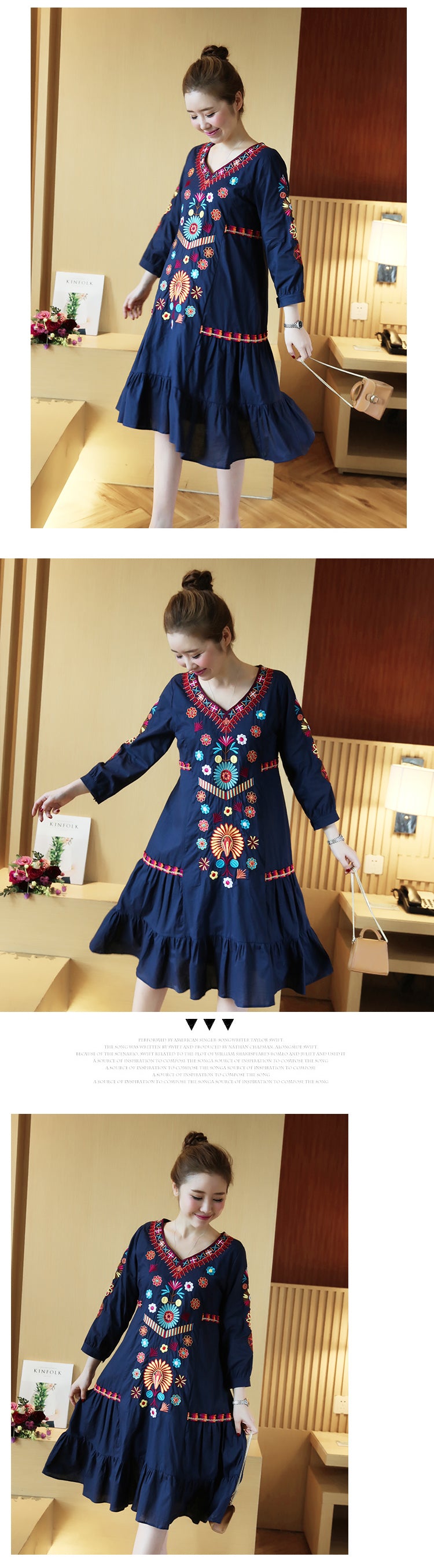 Janice - Hippie Cotton & Linen Dress