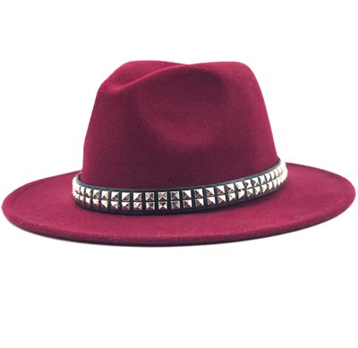 Erin -Fedora with punk style studded band.