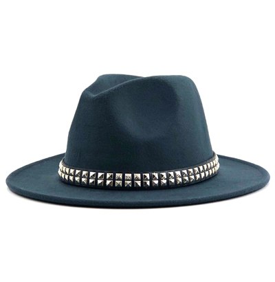 Erin -Fedora with punk style studded band.