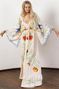 Hailey - Long embroidered boho dress