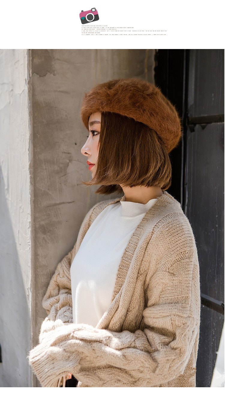 フミカウチダFUMIKAUCHIDA RABBIT FUR PLAIN BERET 完売品