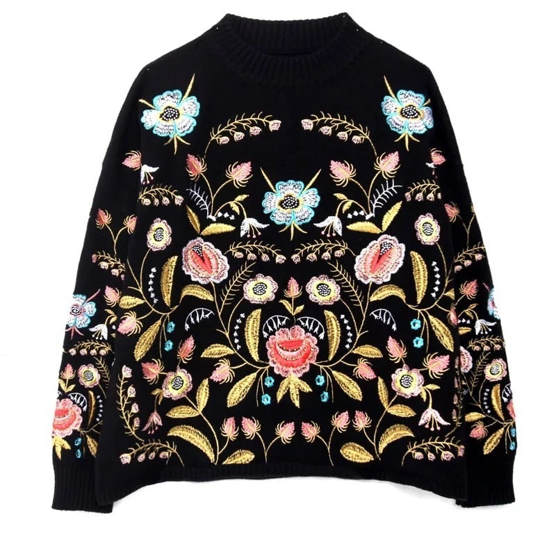 Reneé - Sweater with floral embroidery